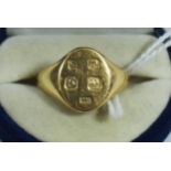 Gold signet ring