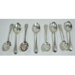 Eight silver teaspoons