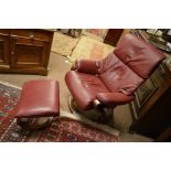 Himolla reclining chair and footstool