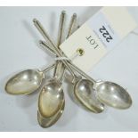 Six silver golfing teaspoons