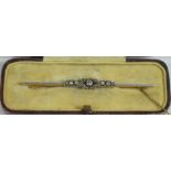 Diamond bar brooch