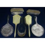 Silver backed dressing table items