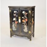 20th Century Chinese black lacquer side cabinet