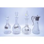 Decanters and claret jug