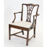 A George III mahogany carver chair