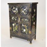 20th Century black lacquer Chinese cabinet