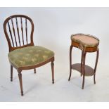 A Louis XVI style mahogany side table and a mahogany chair