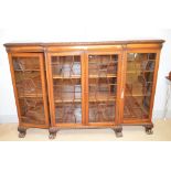 Mahogany breakfront bookcase