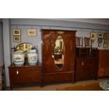 An Edwardian seven piece bedroom suite