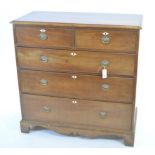 George III oak chest of drawers