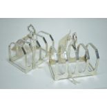 Pair silver toast racks