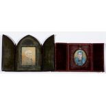 British School circa 1900 - two miniature bust portraits of a woman and gentleman