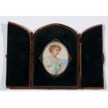 Vernon Varker - a miniature bust portrait of a young woman