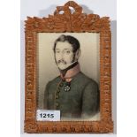 19th Century European School - miniature bust portrait of an army officer, pencil and watercolour