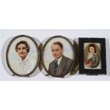 M* L* - miniature bust portraits of a man and a woman; and another