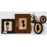 British School - miniature silhouette portraits members of the Garbutt family