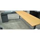 Office Desk with Metal Filing Drawers