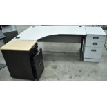 Office Desk and Two Office Chests