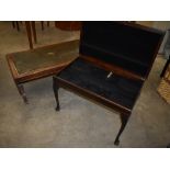 Mahogany canteen table; and sofa style coffee table.