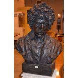Composition sculpted bust of Bob Dylan.