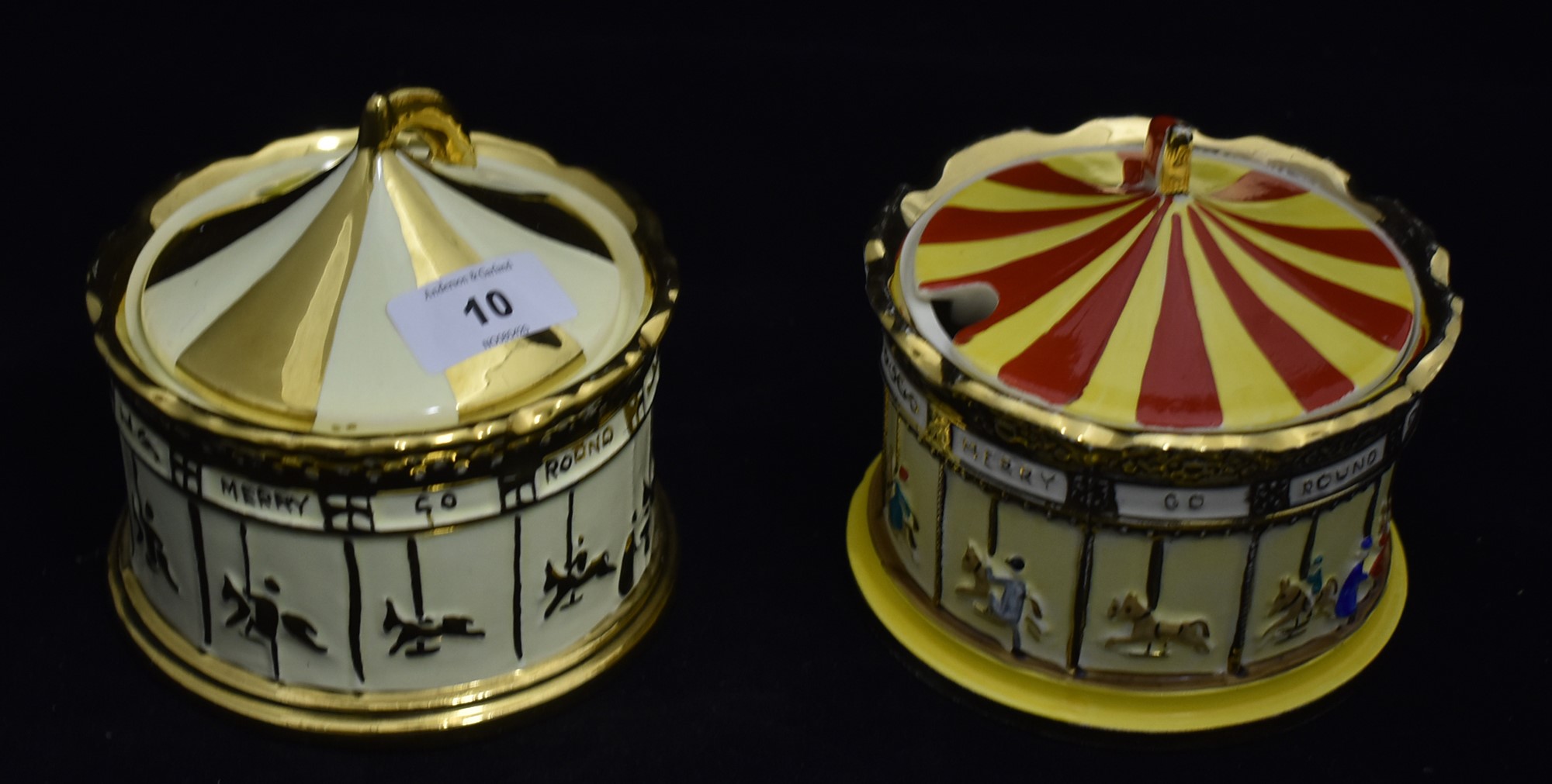 Two preserve jars and covers.