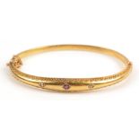 Ruby and diamond bangle