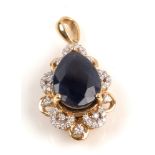 Sapphire and diamond pendant