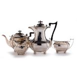 Four piece silver tea service