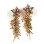 Glitter star shaped gemstone earrings