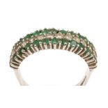 Emerald and diamond ring