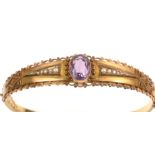 Edwardian amethyst and pearl bangle