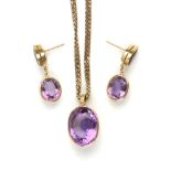 Amethyst earrings and pendant