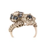 Sapphire and diamond cluster ring.