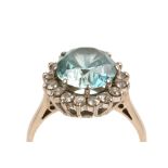 Zircon and diamond cluster ring