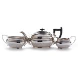 Three piece silver tea set
