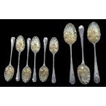 Silver 'berry' spoons