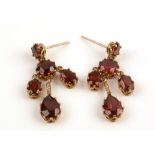 Garnet chandelier drop earrings