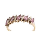 Pink sapphire and diamond dress ring