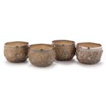 Four Indian silver bowls