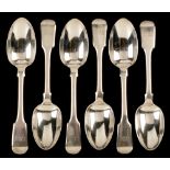 Six silver dessert spoons