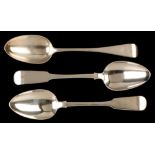 Three silver tablespoons