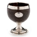 Silver mounted coconut cup