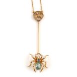Edwardian spider and fly necklace
