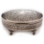 Indian white metal jewellery box