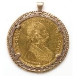 Franz Joseph I gold 4 Ducat pendant