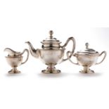 Three-piece Austro-Hungarian silver tea service.