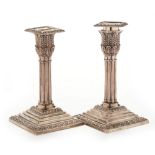 Pair silver candlesticks