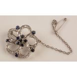 Sapphire and diamond brooch