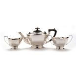 Three piece silver tea service
