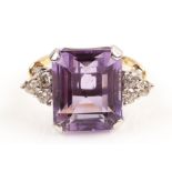 Amethyst and diamond ring